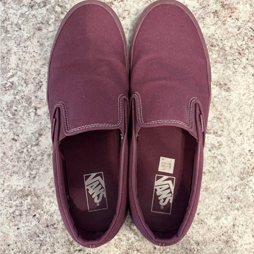 Vans Plum Wine Slip On Shoes - Picture 1 of 6